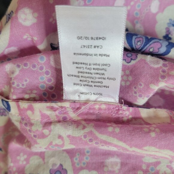 Talbots Pink Blue Floral Long Sleeve Button Up XP - Picture 5 of 6